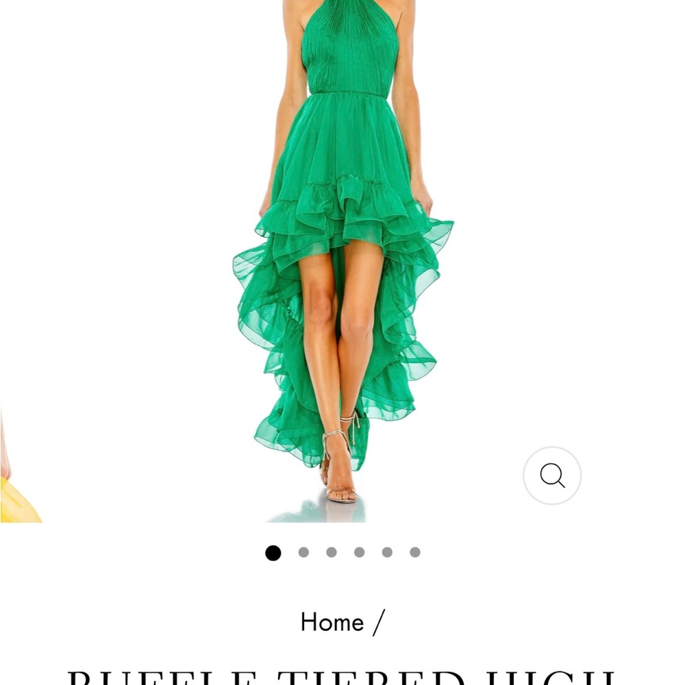 Emerald Green High/Low Halter Mac Duggal Dress
